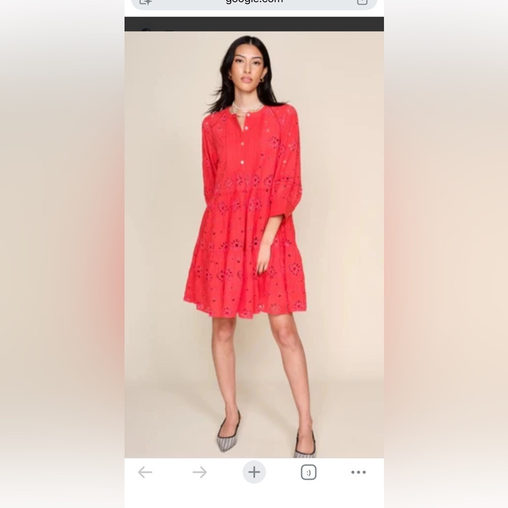 Anthropologie DRA Los Angeles Yara Eyelet Mini Dress in Cranberry Plum Small
